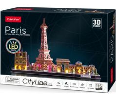 3D puzzle City Line Paríž LED