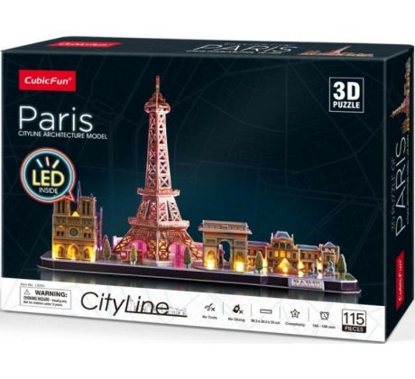 3D puzzle City Line Paríž LED